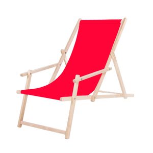 Holz-Liegestuhl Sonnenliege Gartenliege mit Armlehnen Klappstuhl Freizeitliege