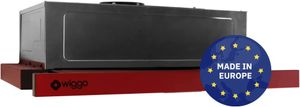 Wiggo Flachschirmhaube 60 cm - WE-E632ER rot I Flachschirmhaube für Abluft oder Umluft Dunstabzug 300m³/h mit LED-Beleuchtung I Einbau-Dunstabzugshaube inkl. Fettfilter & 2× Kohlefilter