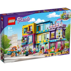 LEGO 41704 Friends Wohnblock in Heartlake City mit Friseursalon und Café, Puppenhaus mit 7 Minipuppen, Hausmodell mit Wohngebäuden, Geschenkidee Weihnachten