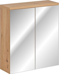Badezimmer Spiegelschrank klein inkl. LED KONA Weiss Artisan Eiche
