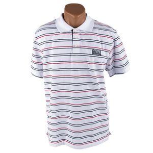 Lonsdale - Poloshirt gestreift weiß/navy/rot, Größe: M