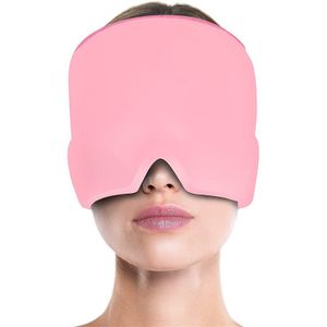 Gel-Augenmaske, Eiskompressen-Kopfbedeckung, Kältekompressen-Kühlungs-Augenmaske, Heiß-Kalt-Kompressen-Migräne-Linderungskappe.Rosa