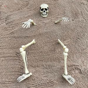 Knochen & Erdspieße / Halloween Garten Boden Skelett Deko