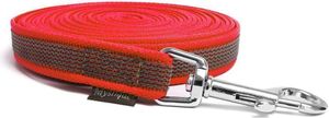 Mystique® Gummierte Schleppleine 20mm mit Handschlaufe Standard Karabiner rot 20m