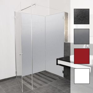 Duschrückwand Kunststoffplatten Wandverkleidung Fliesenspiegel pflegeleicht Set, Farbe:Weiß 2 mm, Abmessungen:1900 x 900 mm
