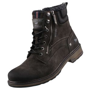 Mustang Herren Stiefelette warm gefütterter Schnürboot Reißverschluss 4157-609, Größe:45 EU, Farbe:Grau