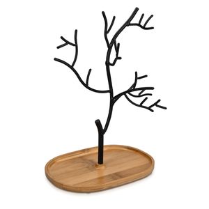 Navaris Schmuckbaum aus Holz und Metall - Schmuckständer für Ketten Ohrringe Ringe - Deko Schmuck Aufbewahrung - Ständer
