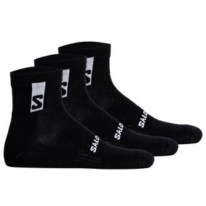 Salomon Unisex Quartersocken, 3er Pack - EVERYDAY ANKLE, Frottee, Stütz-Zone, Logo Schwarz 45-47