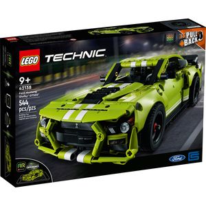 LEGO 42138 Technic Ford Mustang Shelby GT500, Modellauto-Bausatz, Spielzeugauto, Rennauto für Kinder und Teenager mit AR-App und Rückziehmotor