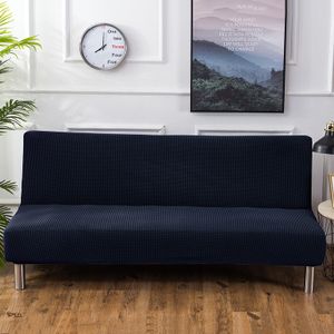 Sofa-Bezug, Stretch-Sofa-Bettbezug , Anti-Rutsch-Schutz für Couch ohne Armlehnen, Elasthan-Jacquard-Stoffbezug Futonbezug, Navy blau