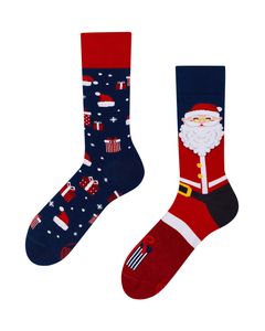 Many Mornings - bunte Mismatched Socken - Santa / Weihnachtsmann