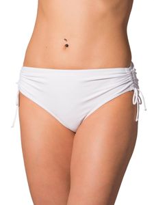 Aquarti Damen Bikinihose mit Raffung und Schnüren, Farbe: Weiß, Größe: 44