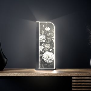 Luverre LED Tischleuchte Vintage Flowers Rechteck Anthrazit