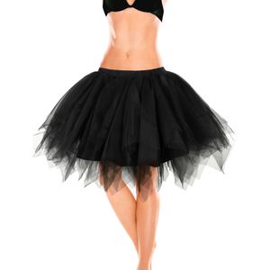 KarneLux Damen Tüllrock Schwarz Größe XL - Kurzes Tütü als Petticoat, Mini Rock, Tutu oder Unterrock für Kostüme zu Karneval, Tanzen, Ballett, Party