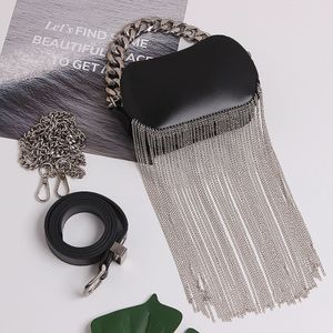 Quaste Kette Umhängetaschen Frauen Kunstleder Tragetaschen Umhängetaschen Damen Fransen Handtaschen Brust Hüfttasche