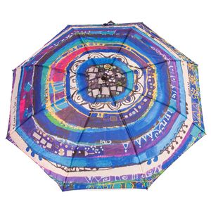 Biggdesign Evil Eye Mini Regenschirm, Automatischer Taschenschirm mit Hülle, kleiner und kompakter Schirm für Damen und Herren, komfortabler Griff, winddicht, leicht, faltbar