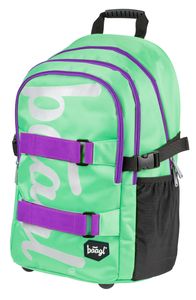 Baagl Schulrucksack für Mädchen Teenager - Skateboard Rucksack - Kinderrucksack mit Laptopfach und Brustgurt für Schule (Skate Mint)