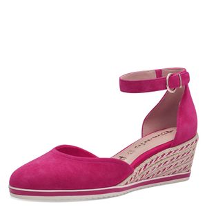 Tamaris Damen Pumps Espadrille Leder Keil Sandale Fesselriemen 1-22309-42, Größe:38 EU, Farbe:Pink