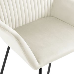 vidaXL Esszimmerstühle 2 Stk. Creme Samt