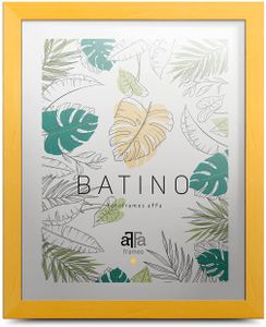 aFFa frames, Batino, Bilderrahmen aus Holz, Hell, Rechteckig, mit Acrylglasfront, HDF-Hintergrund, Gelb, A3, 29.7x42 cm