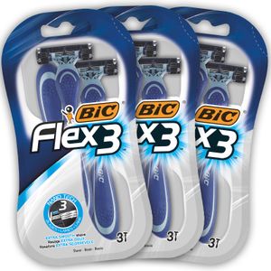 BIC Flex3 Einwegrasierer für Männer – Set mit 3 x 3er Pack
