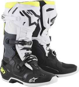 Alpinestars Tech-10 Motocross Stiefel, schwarz/weiß/gelb, 12 (47)
