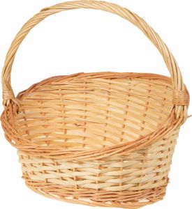 SIDCO Geschenkkorb Weide Präsentkorb oval Korb mit Henkel geflochten Weidenkorb 35x40cm