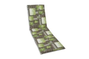 GO-DE Textil, Liegenauflage, Patch Pflanzen grün grau, 15264-05