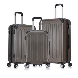 Flexot® F-2045 Kofferset Koffer Reisekoffer Hartschale Handgepäck Bordcase Doppeltragegriff mit Zahlenschloss Gr. M - L - XL Farbe Bronze-Gold