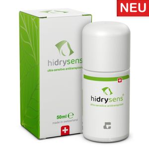 hidry®sens Antitranspirant (50 ml) gegen Schwitzen und Schweiß, kein Deo