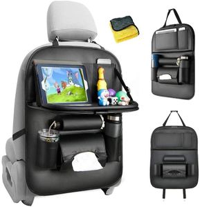 Pyzl Auto-Organizer, 1 Stück Rücksitz-Organizer mit Tisch- und Rückenlehnenschutz für Kinderautositz mit Fach für iPad / Tablet