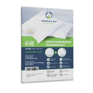 Sensalou Kopfkissenbezug wasserdicht 40x40 cm - 2er Pack