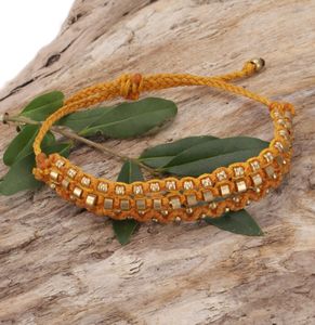 Perlenarmband, Makramee Armband, Herren Armband - Gelb, Armreifen & Armbänder Modeschmuck