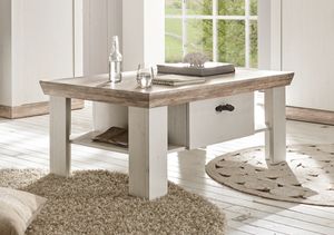 Couchtisch Wohnzimmertisch Beistelltisch Florenz 109x69cm pinie weiß / oslo pinie