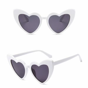 Sluneční brýle bílé srdce, brýle srdce, dívky retro barevné brýle, sluneční brýle Vintage srdce pro ženy muže