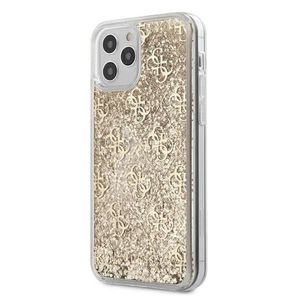 Guess Hardcase Liquid Glitter 4G Gold für iPhone 12 Pro Max 6,7 Back-Cover Schutz-hülle