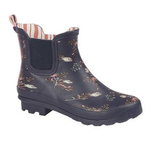 StormWells - Damen Gummistiefel, Floral DF2012 (43 EU) (Marineblau)