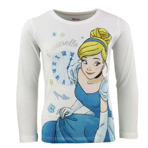 Disney Cinderella Kinder Mädchen langarm T-Shirt – Weiß / 110