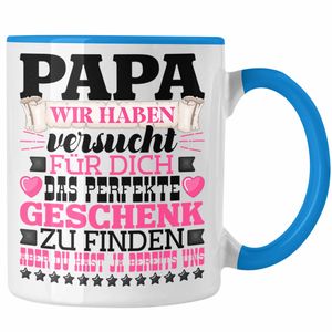Trendation - Papa Geschenk Tasse Geschenkidee für Besten Vater Geschenk von Tochter an Vater Vatertag Spruch (Blau)