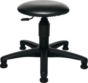Drehhocker m.Bodengleitern Kunstlederpolster schwarz Sitz-H.390-520mm TOPSTAR