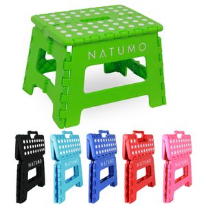 NATUMO® Premium Tritthocker Klapphocker 150kg - Faltbar Küchenhocker Klapptritt Bad-Hocker Klappbar - Grün