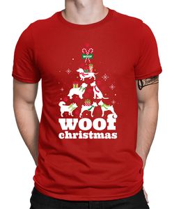 Hund Weihnachtsbaum - Weihnachten Nikolaus Weihnachtsgeschenk Herren T-Shirt, Rot, M