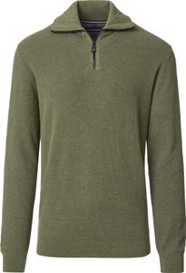 CASAMODA Herren Strick-Troyer Langarm Zipper Regular-Fit Olivgrün L