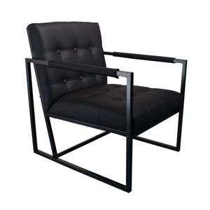 SVITA JONES Sessel Polsterstuhl Loungesessel Relaxsessel Fernsehsessel PU Schwarz