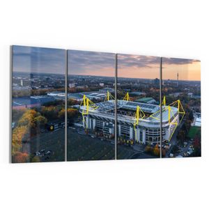 DEQORI Glasbild Echtglas 4x30x60 cm 'Signal Iduna, Dortmund' Wandbilder XXL groß