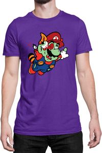 Mario Zombie Fly Herren T-shirt Super Mario Bros Luigi Bowser, L / Lila