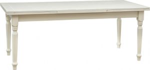 Esstisch ausziehbar massiv 200x90x80 cm, Massivholz tische, Esstisch landhausstil, Weiß