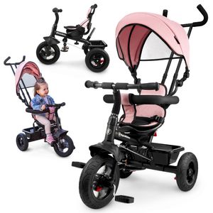 3-in-1 Dreirad mit Schiebestange und Vollgummirädern für Kinder 1-4 Jahre 3-in-1 Dreirad mit Schiebestange und Vollgummirädern für Kinder 1-4 Jahre