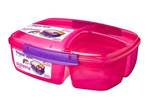 Sistema Lunch Triple Split Lunchbox mit Joghurttopf 2 Liter pink / violett 24.5 x 20 x 9.19cm 40920-3