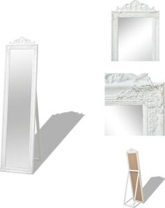 vidaXL Standspiegel im Barock-Stil 160x40 cm Weiß -  Spiegel